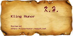 Kling Hunor névjegykártya